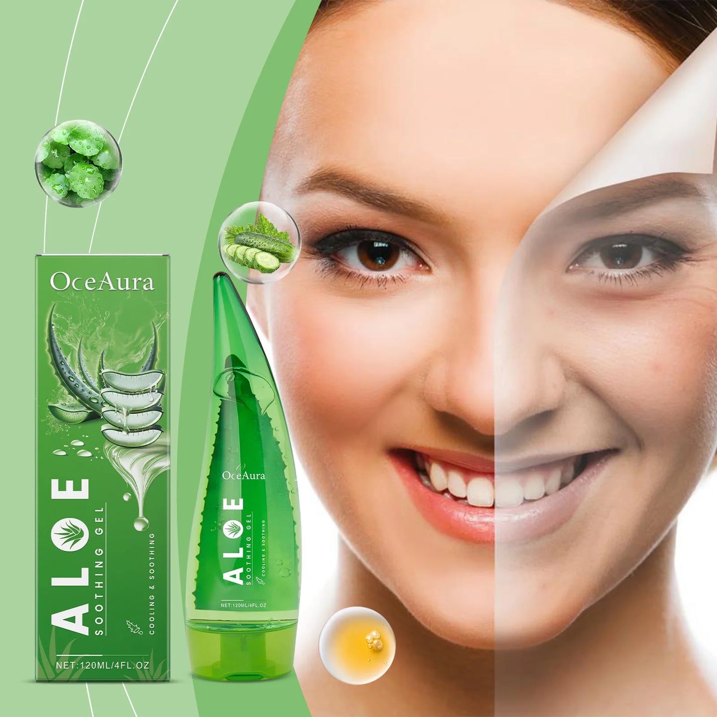 Aloe Vera Gel Skin Lightening Moisturizing Tone Acne-removing Natural Organic Aloe Vera Gel After-sun Moisturizing Cream 120ml