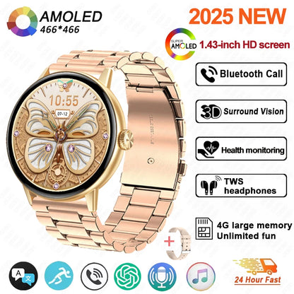 New 3D Surround Vision Smart Watch Built-in App 4GB large Memory Built-in photo album TWS Headphone IP68 Waterproof Smart Watch