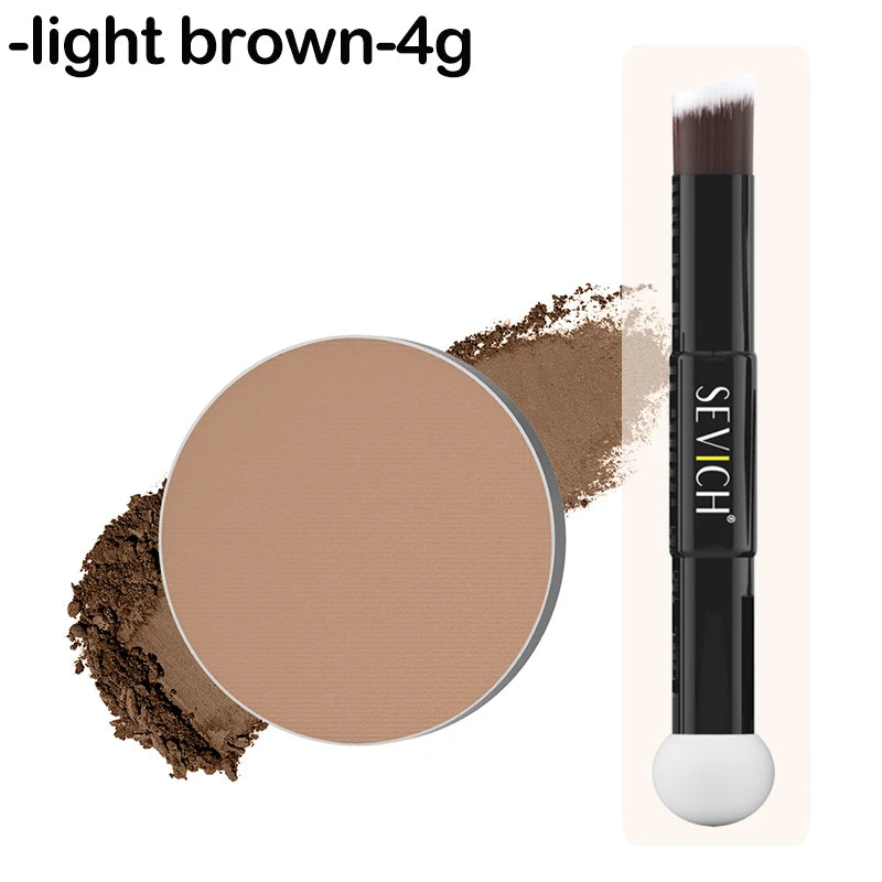 Mini Hairline Shadow Powder Waterproof Instant Hairline Powder Black Root Cover Up Hair Concealer Double Ended Makeup Brush