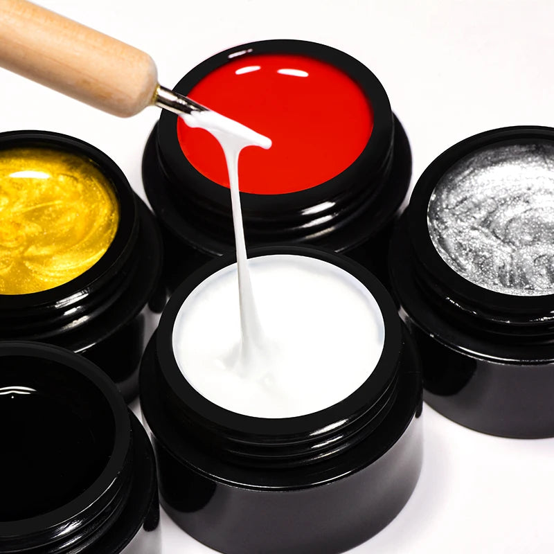 Spider Wire Drawing Gel Nail Polish Black White Spider Web Gel Nail Art Design Painting Liner Gel Semi Permanent Nails Varnish