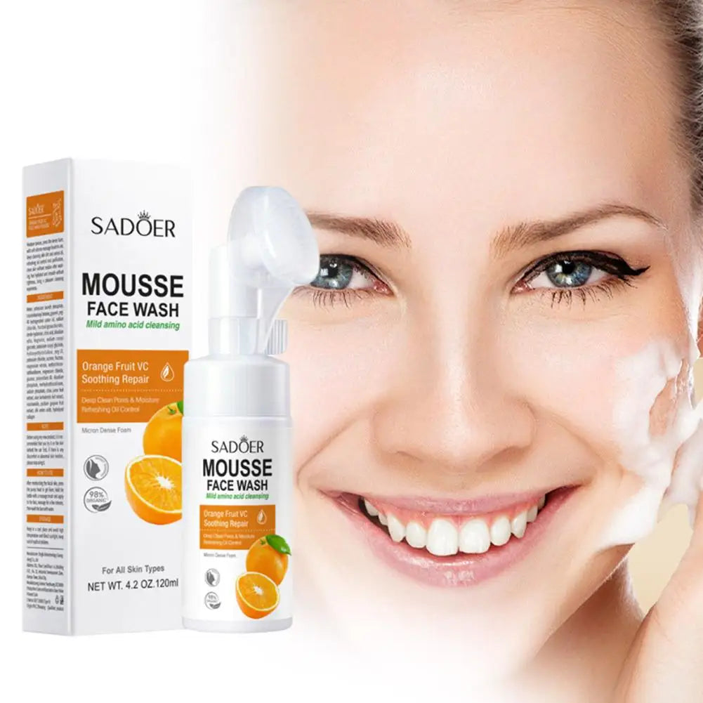 SADOER Amino Acid Facial Cleanser Mousse - Gentle Foam Wash for Sensitive Skin Hydrating & Soothing PH Balanced (150ml)