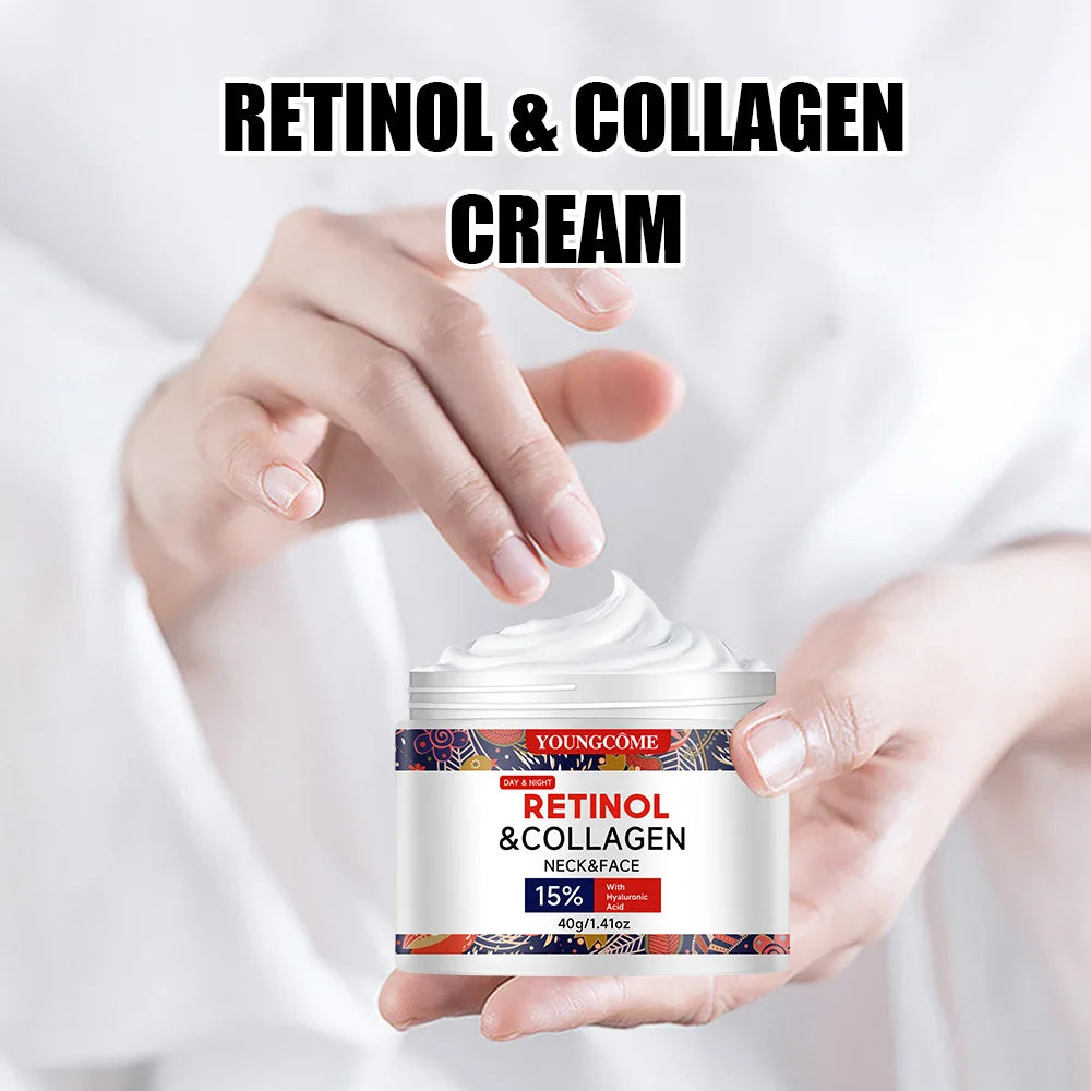 Collagen Retinol HyaluronicAcid Facial Cream Anti Aging Firming Lifting Fade Fine Lines Whitening Moisturizing Brightening Skin
