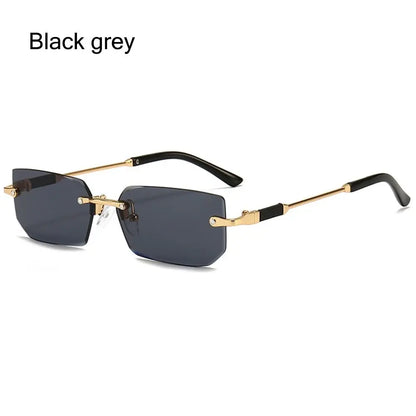 Y2K Shades Eyewear Rimless Rectangle Sunglasses for Women & Men Frameless Sun Glasses UV400 Protection Fashion Accessory
