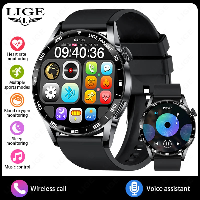 LIGE 2025 Voice Calling Smart Watch Men 1.38" HD IP68 Waterproof Sports Fitness Watches New Man Women Smartwatch For Android iOS