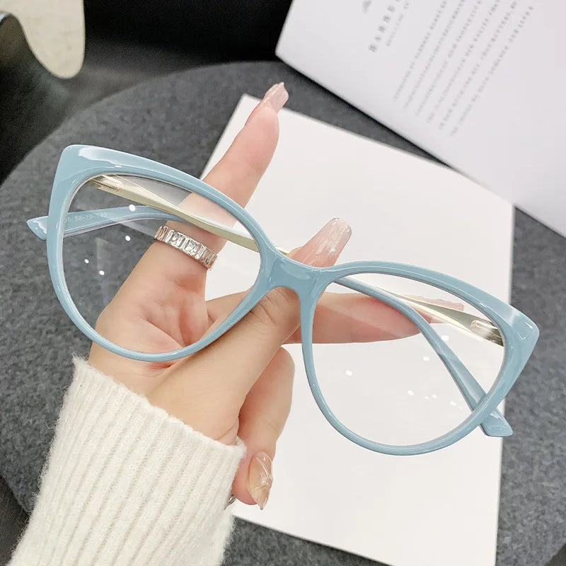 Cat Eye Shape Eyeglass Frames TR90 Material Blue Light Blocking Women's Frame Glasses Vintage Retro Style Eyeglasses