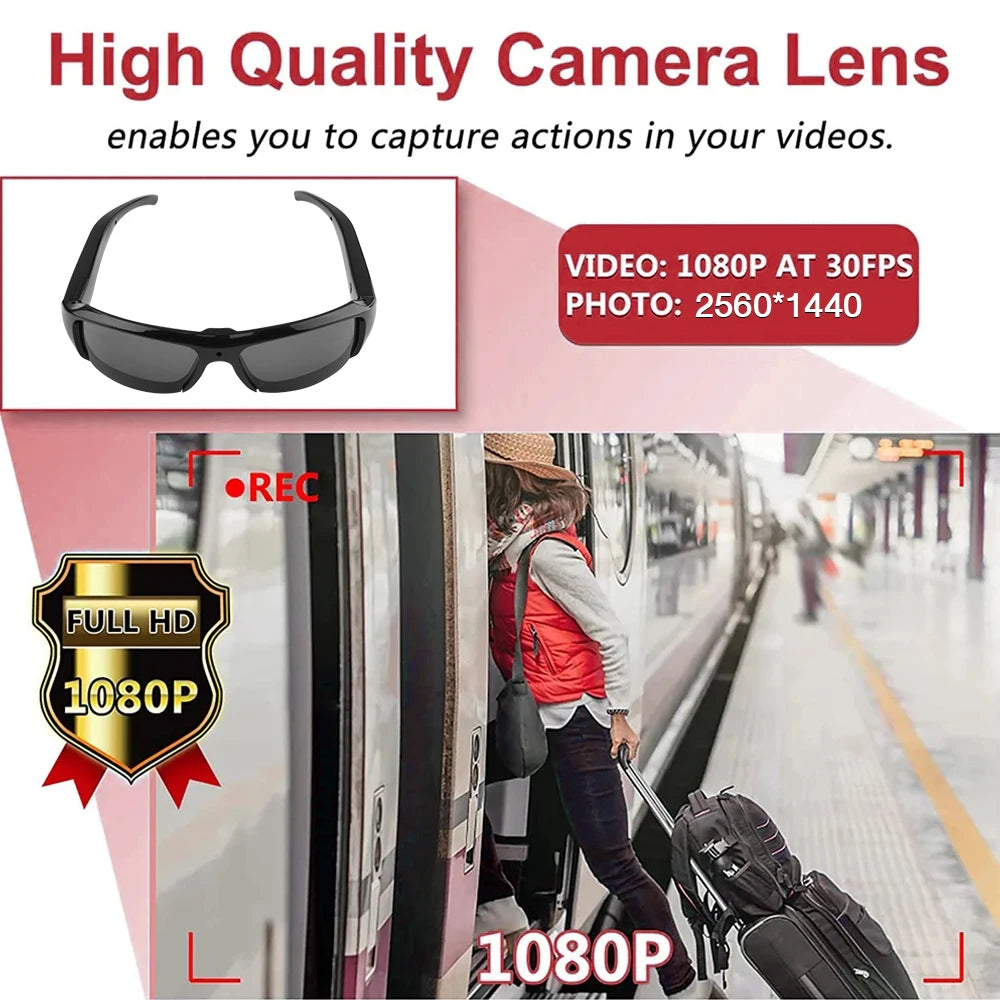 Portable 1080P HD Mini Glasses Camera Video Recorder Wearable Sunglasses Camera Outdoor Sports DV DVR Surveillance Camcorder