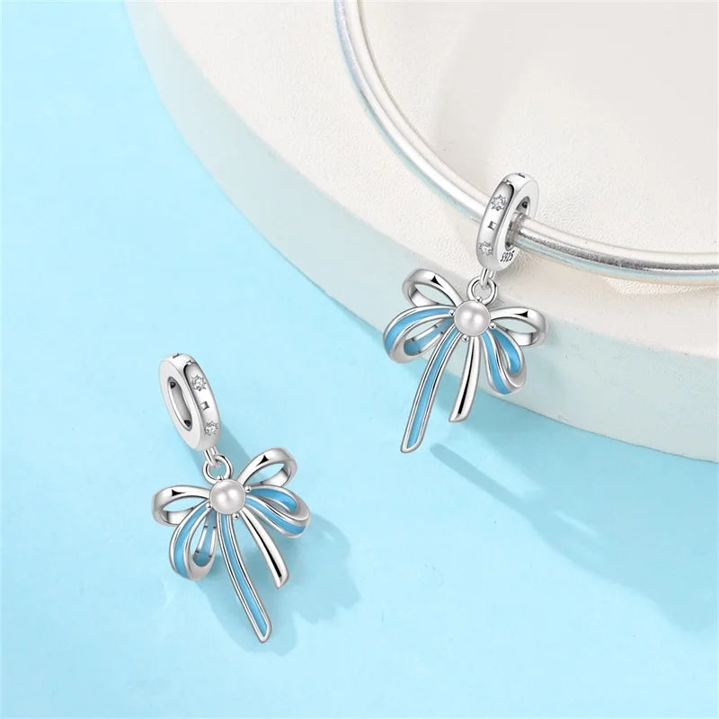 925 Sterling Silver Blue Purple Butterfly Perfume Bottle Starry Sky Hot Air Balloon Charms Beads Fit DIY S925 Bracelets Jewelry