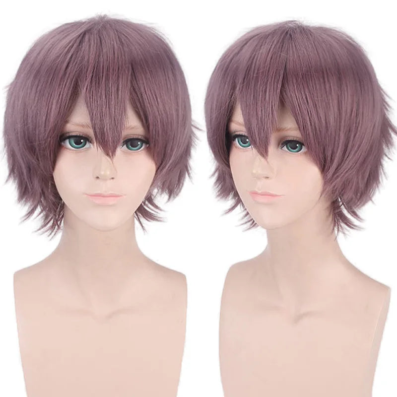 New Concubine Synthetic Bob Men's Short Straight Hair Cover Fake Cosplay Wig Ombre Green Black Blue Blonde Hairpiece