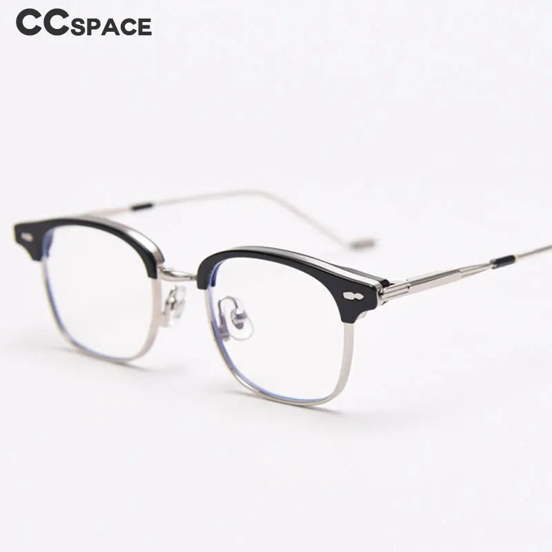 49425 Anti-Blue Light Square Half Frame Plastic Titanium Glasses Frames Ultralight Men Women Optical Fashion Computer Eyeglasses