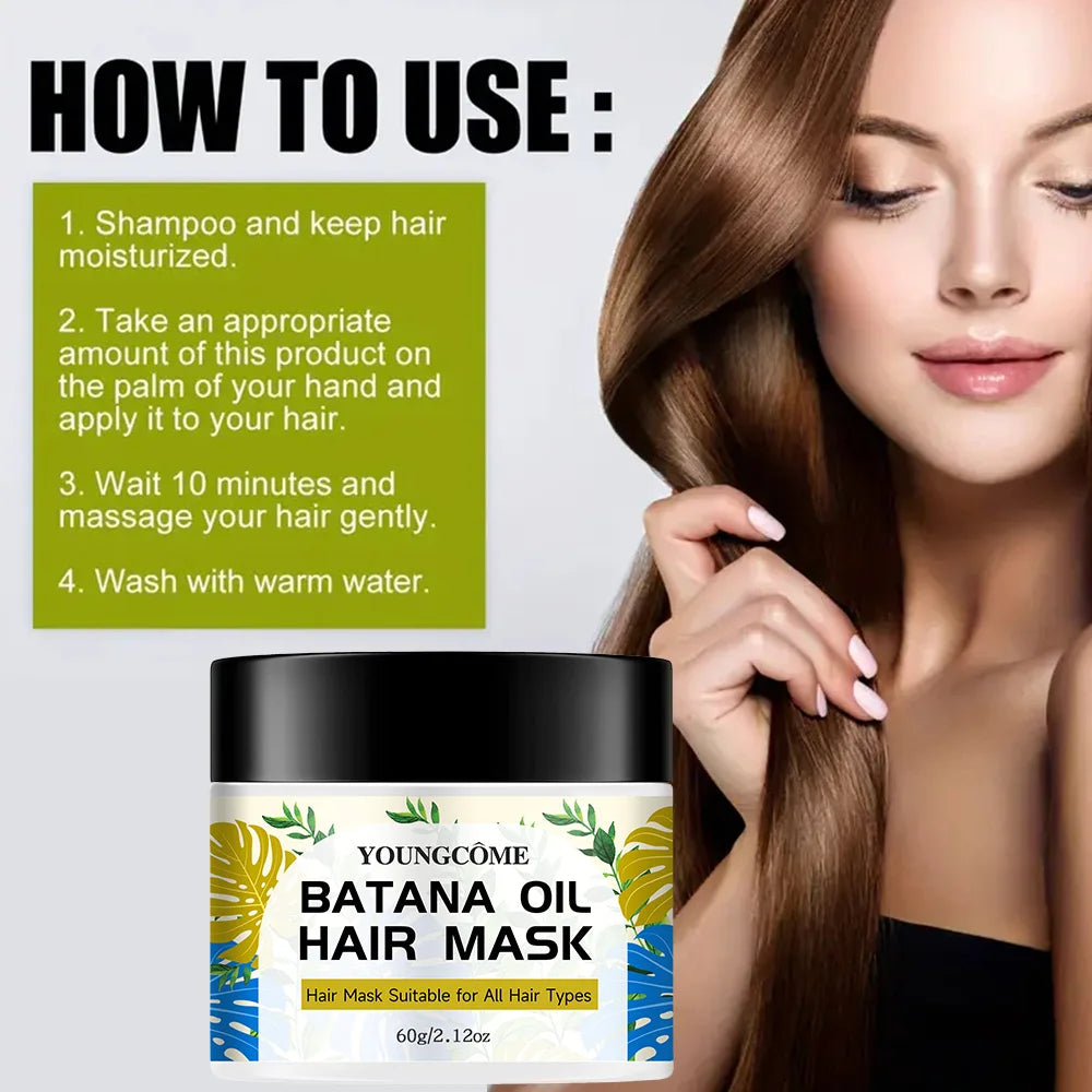 Batana Hair Mask, Moisturizing Hair Mask Ginger and Rosemary Repairs Damaged Hair Moisturizes HairCare oil adiant shine