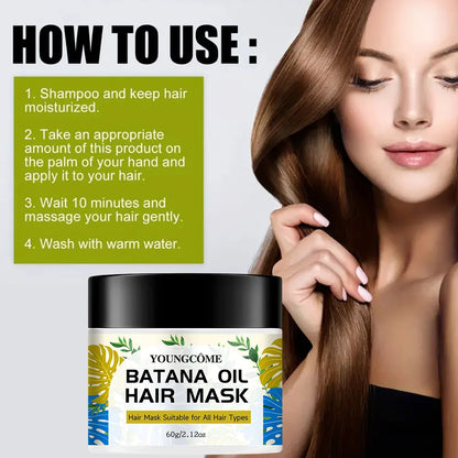 Batana Hair Mask, Moisturizing Hair Mask Ginger and Rosemary Repairs Damaged Hair Moisturizes HairCare oil adiant shine