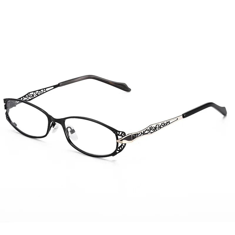 Women Prescription Optical Eyeglasses Frames with Golden Hollow Out Eyeglasses Frame With Flower Female Spectacle Eyewears 3038