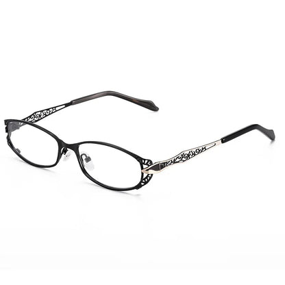 Women Prescription Optical Eyeglasses Frames with Golden Hollow Out Eyeglasses Frame With Flower Female Spectacle Eyewears 3038