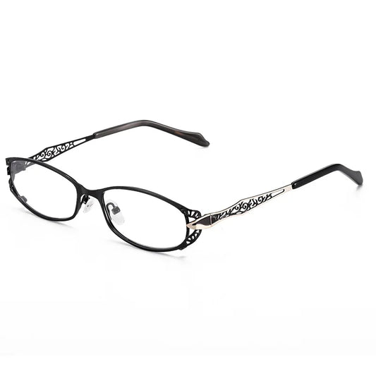 Women Prescription Optical Eyeglasses Frames with Golden Hollow Out Eyeglasses Frame With Flower Female Spectacle Eyewears 3038