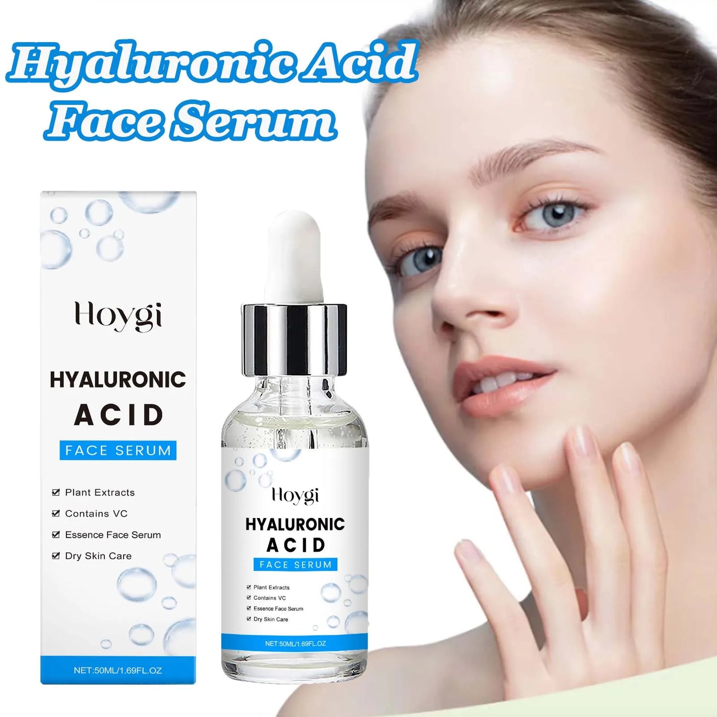 Hyaluronic Acid Facial Essence Deep Moisturizing Hydrating Dry Skin Pore Refining Facial Care Smoothing Plump Glowing Skin Serum