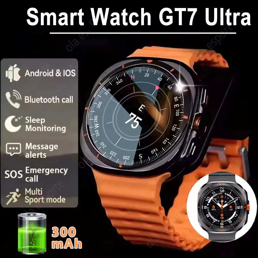 2025 Smart Watch GT7 Ultra HD AMOLED Screen Bluetooth Talk Heart Rate Health Monitoring Men Women Sports Watches For iOS Samsun