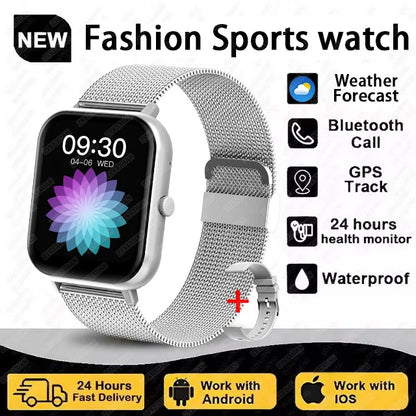 2025 New For Women Bluetooth Call Smart Watch Women Men Heart Rate Blood Oxygen Voice Assistant 100+Sports Ladies Smartwatch