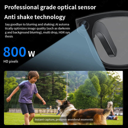 LIGE New 800W Pixels Camera AI smart glasses 32GB Memory 1080P Video Shoot Wireless Transmission AI Translation Smart Sunglasses