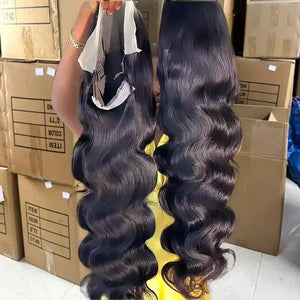 100% Human Hair Brazilian 30 40 Inch Body Wave 13x4 HD Transparent Lace Front Wig black 13x6 Lace Frontal Wigs Pre Plucked