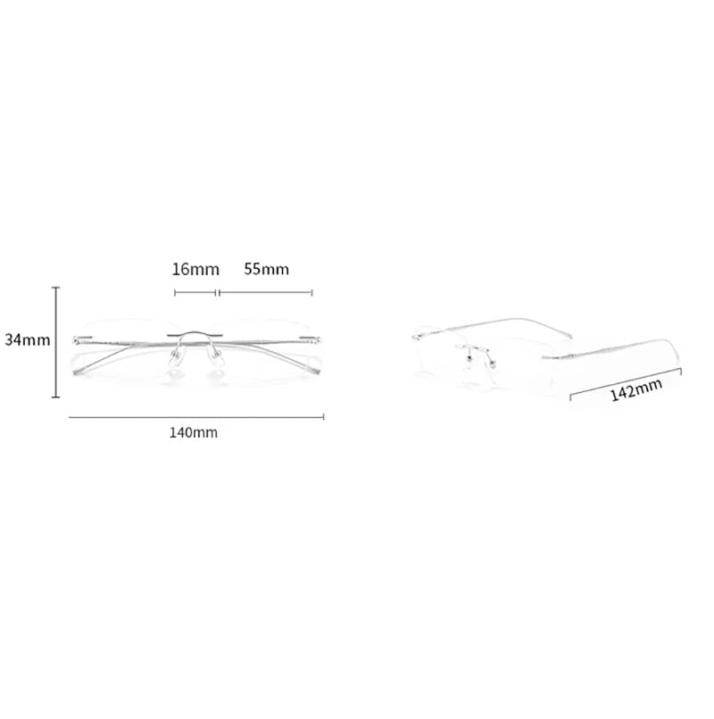 Ultra-light Pure Titanium New Rimless Glasses Frame Anti-blue Light Optical Frames Customize Prescription Eyeglasses for Men