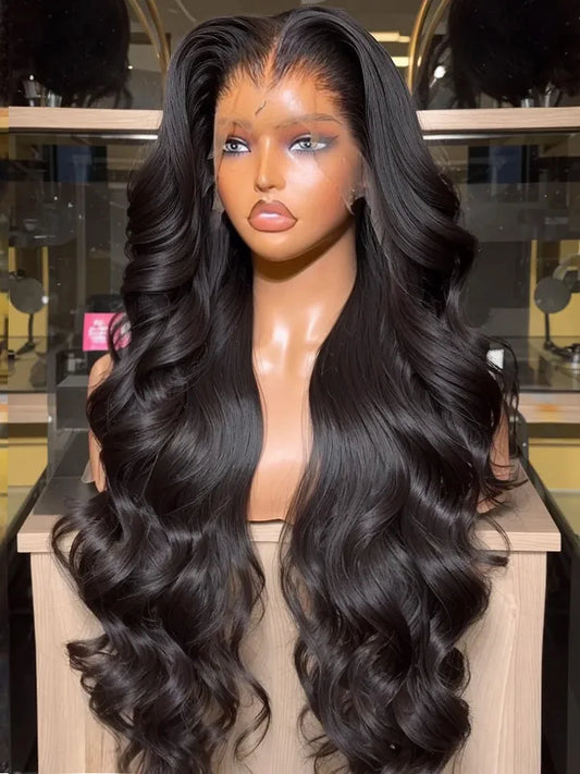 100% Human Hair 13x6 Body Wave Lace Frontal Wig HD 30 40 Inch 13x4 Lace Front Wigs Water Loose Waves Black Brazilian Pre Plucked