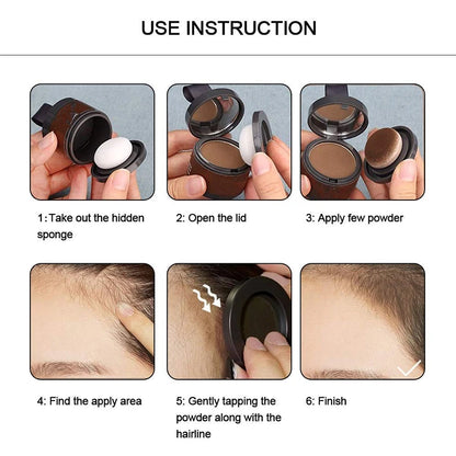 Fluffy Hairline Powder Concealer Temporary Hair Fibers black Hair Root Cover Up Gray Coverage Hairline Shadow Powder Instantly