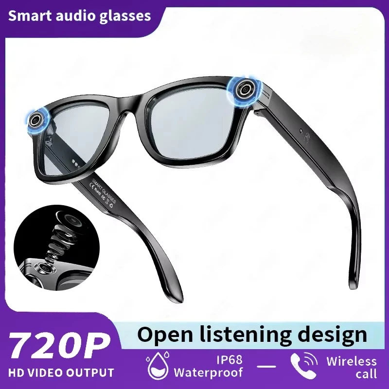 AI Smart Glasses with 8MP Camera Video Recording 100+ Languages Translation Sunglasses Bluetooth Call Music Play Men Women 2025
