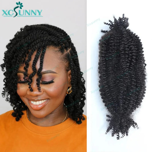 Bulk Human Hair For Twist Braiding Afro Kinky Curly Bulk Human Hair For Twisting Short Twist Braids 100g/Bundle