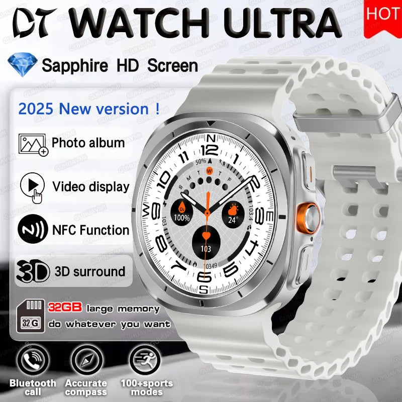 2025 Ultra 7 Smart Watch 32G Memory Video Play GPS NFC AMOLED Fitness Sport Waterproof Bluetooth call High-end Fashion Watches