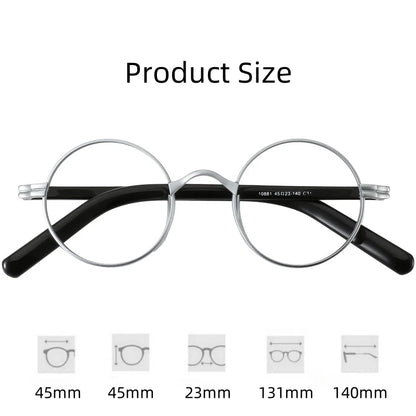 FIRADA New Fashion Small Size Round Glasses Retro Pure Titanium Eyewear Comfortable Eyeglasses Frame For Men And Women ST10881-C