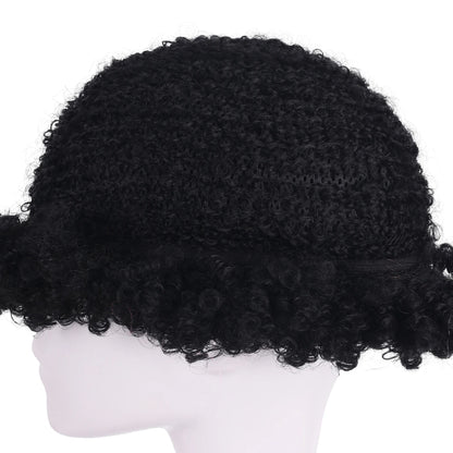 12 inch short roll explosive head hip-hop disco retro men's synthetic wig suitable for holiday parties, Halloween ball costumes