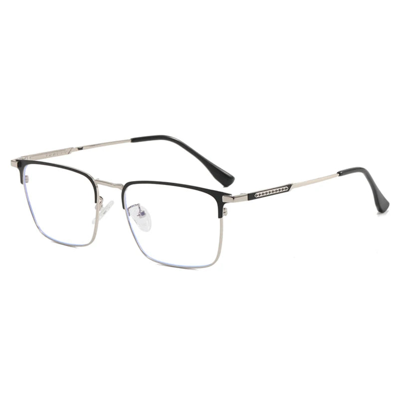 Classic Business Half Glasses Frame Men Women Ultralight Titanium Alloy Square Frame Anti Blue Light Optical Eyeglasses