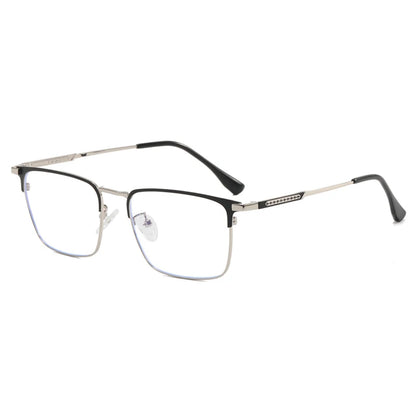 Classic Business Half Glasses Frame Men Women Ultralight Titanium Alloy Square Frame Anti Blue Light Optical Eyeglasses