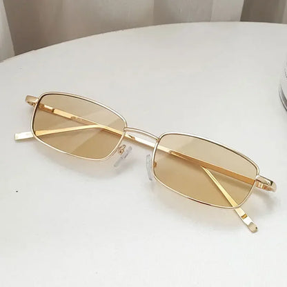 New Fashion Small Rectangle Sunglasses Men Women Vintage Square Driving Sun Glasses Luxury Brand Metal Frame Eyewear 선글라스