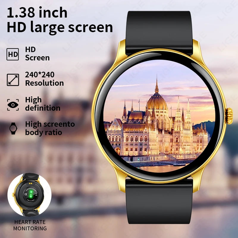 LIGE 2025 Bluetooth Call Full Touch HD Thin Screen Smart Watch Women IP68 Waterproof Watch Sport Fitness Tracker Smartwatch Men