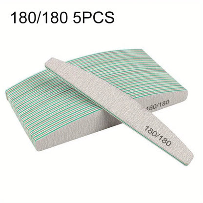1/3/5/10Pcs Professional Nail File 80/100/150/180/240 Sandpaper Strong Thick Sanding Half Moon Lime nail accessories and Tools