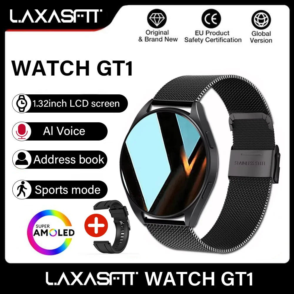 LAXASFIT Smart Watch Full Touch Screen Sport Fitness Watches BT Call Digital Smart Watch Wristwatch For Men Women Gift 2024 New