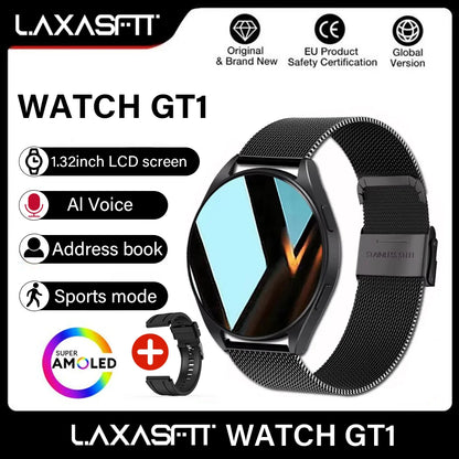 LAXASFIT Smart Watch Full Touch Screen Sport Fitness Watches BT Call Digital Smart Watch Wristwatch For Men Women Gift 2024 New