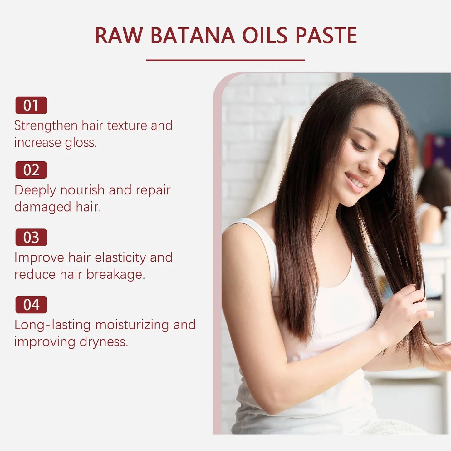 Damaged Repairing Hair Mask Organic Batana Oil Dry Hair End Repair Anti-Loss Smoothing Treatment Conditioner Hair Care