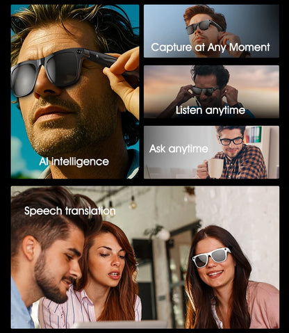 ﻿ 4K HD Smart Glasses AI GPT Camera Change Color Bluetooth Call 260Mah Battery Voice Assistant Translate Identify Objects 2025