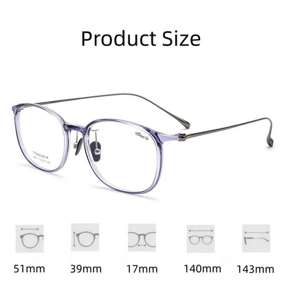 FIRADA Fashion Transparent Glasses Vintage Luxury Titanium Eyeglasses Ultra Light Prescription Eyewear Frame For Women L9111Y