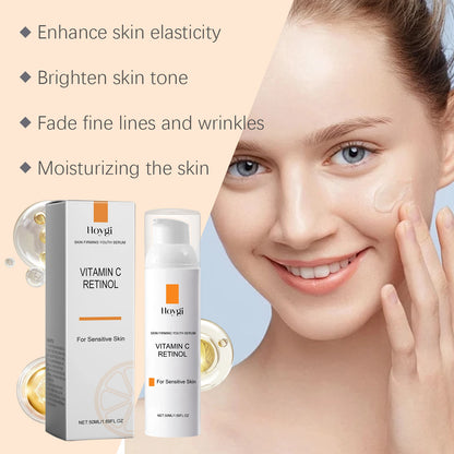 Retinol Vitamin C Face Cream Fade Fine Line Dark Spot Removal Pore Shrinking Anti Freckle Lifting Moisturizing Brightening Cream