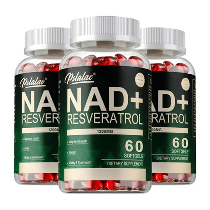 NAD+ Resveratrol - Supports Cell Health, Brightens Skin, Improves Energy and Vitality, Antioxidant