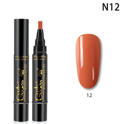 1 Pcs Pure Color Gel Nail Polish Pen For Nails Art Gel Semi Permanent Base Top Coat UV Gel Varnish Hybrid Neon Nail Polish