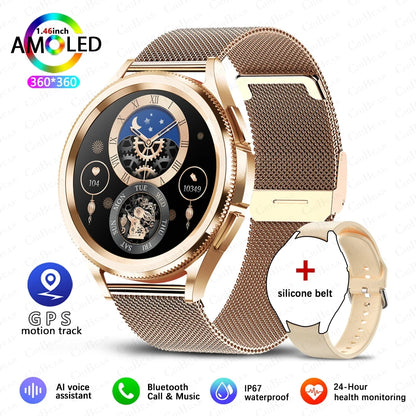 2025 New Smart Watch 6 Classic Smart Watch Fashion Men Sports Fitness Waterproof Heart Rate AMOLED HD Bluetooth Call Smartwatch