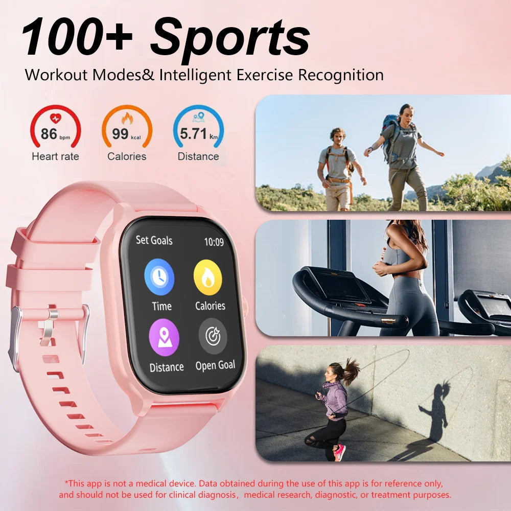 LAXASFIT 2.01“ Bluetooth Call Smart Watch Support 100+ Sports IP68 Waterproof 2024 New Man Woman Message Reminder Smart Watch
