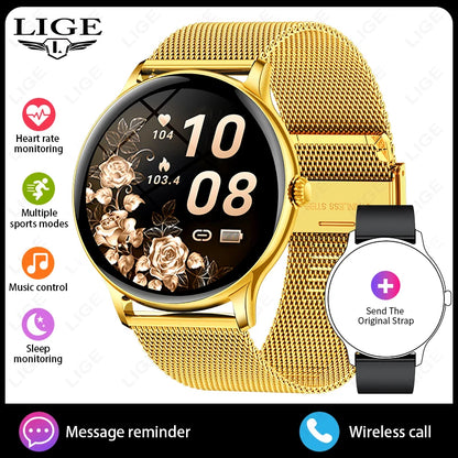 LIGE 2025 Bluetooth Call Full Touch HD Thin Screen Smart Watch Women IP68 Waterproof Watch Sport Fitness Tracker Smartwatch Men