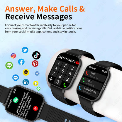 New Women Bluetooth Call Smart Watch Heart Rate Blood Oxygen Monitoring Smartwatches Waterproof Men Smartwatch For Android IOS