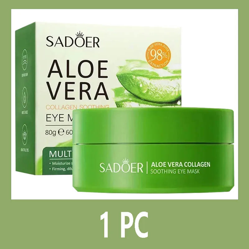 60pcs Aloe Vera Collagen Eye Mask Anti Dark Circles Removal Eyes Bags Moisturizing Firming Eye Patches Eyes Skin Care Products
