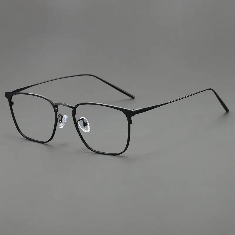 UVLAIK Simple Glasses Frame Men Ultralight Metal Square Anti Blue Light Transparent Lens High Quality Eyeglasses